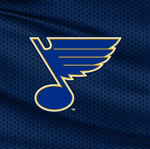 Let's go Blues! St. Louis Blues Note logo shown 